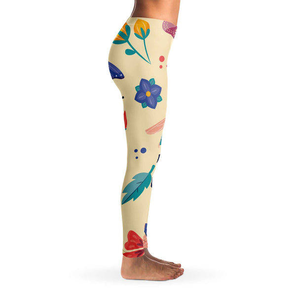 Bees & Flowers Yoga Leggings