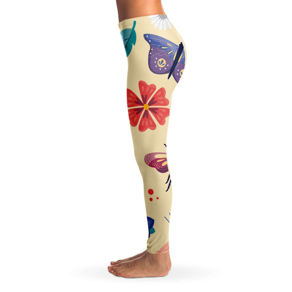 Bees & Flowers Yoga Leggings